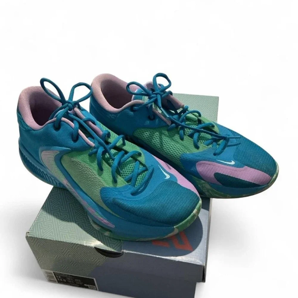 Nike Zoom Freak 4 Basketball Shoes Mens 12 Blue Menta DJ6149-400